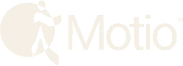 Motio logo, cream