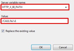 server variable name and value